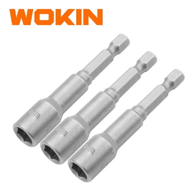 Magnetic Nut Socket Set Wokin 222410, 10mm, 3Pcs, Silver