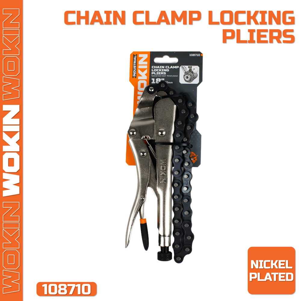 Chain Clamp Locking Pliers 108710 Wokin, 460MM, 18″, (INDUSTRIAL), Silver