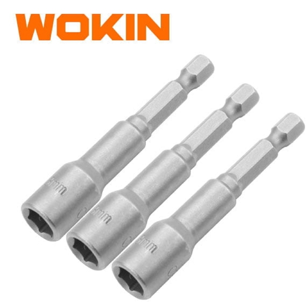 Magnetic Nut Socket Set Wokin 222413, 13mm, 3Pcs, Silver