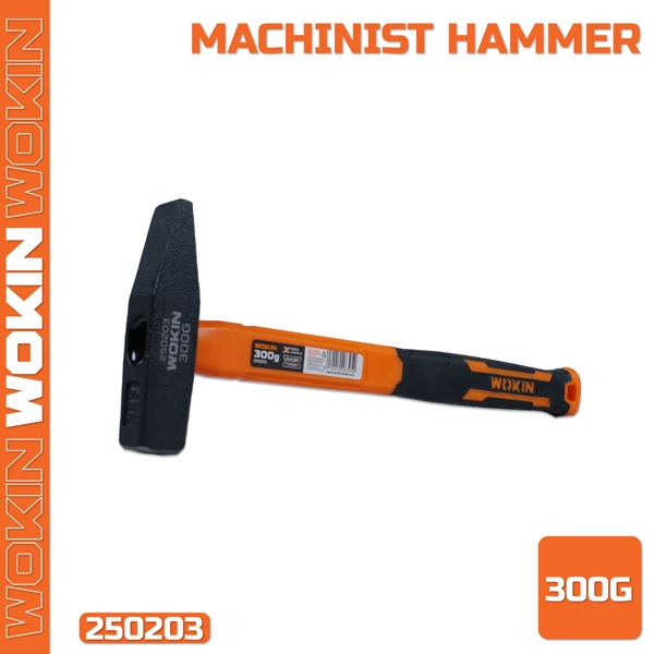 Machinist Hammer, Wokin 250203, 300G, Black/Orange