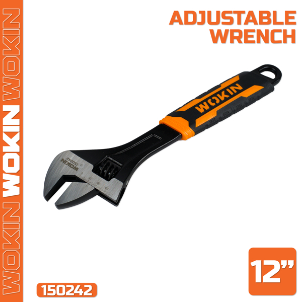 რეგულირებადი ქანჩის გასაღები Wokin 150242, 300MM, 12″, Adjustable Wrench (INDUSTRIAL), Black