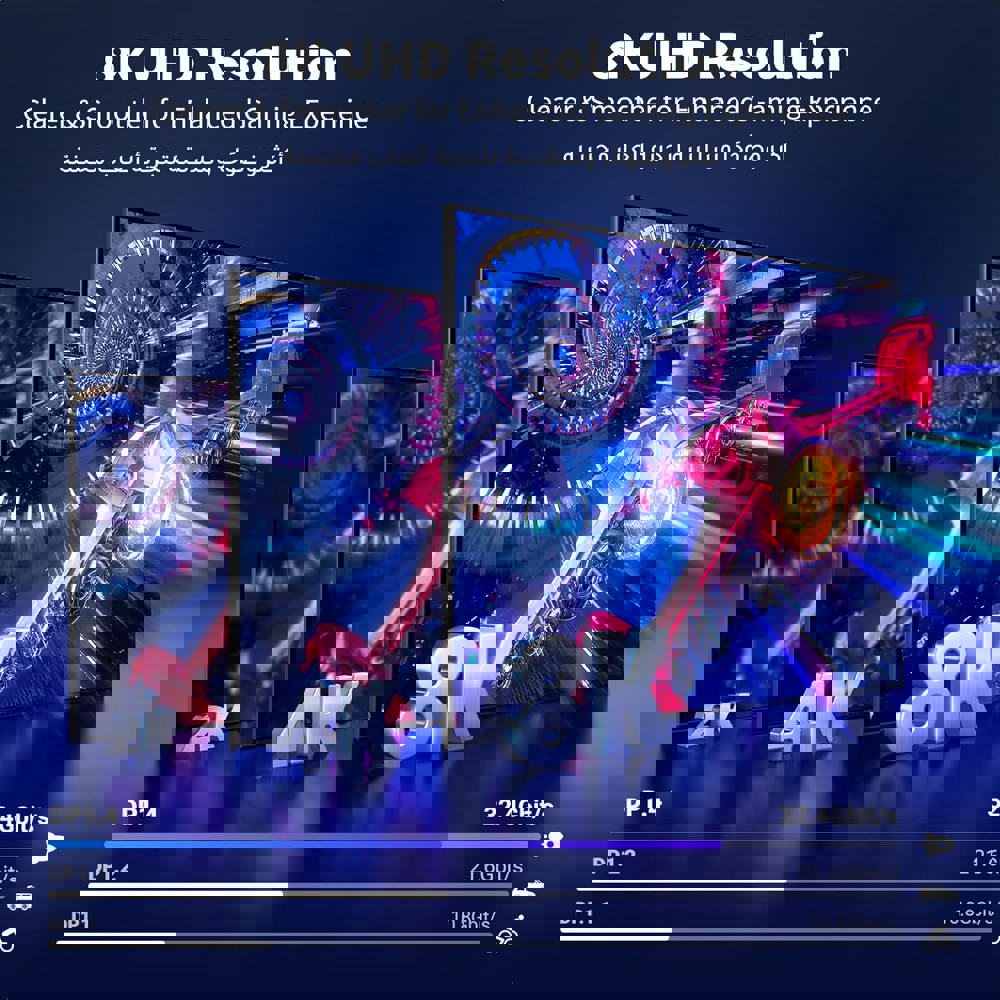 UGREEN DP120 (25906), 8K, DisplayPort to DisplayPort, 3m, Grey/Black