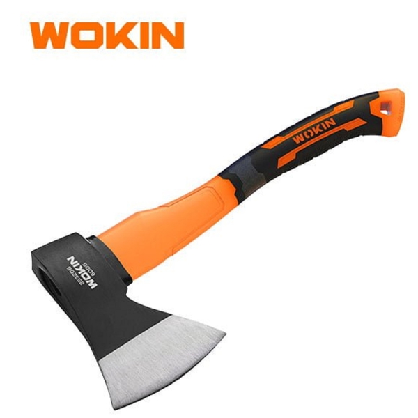 მეტალის ცული რეზინის სახელურით Wokin 253206, 600G, Hatchet, Black/Orange