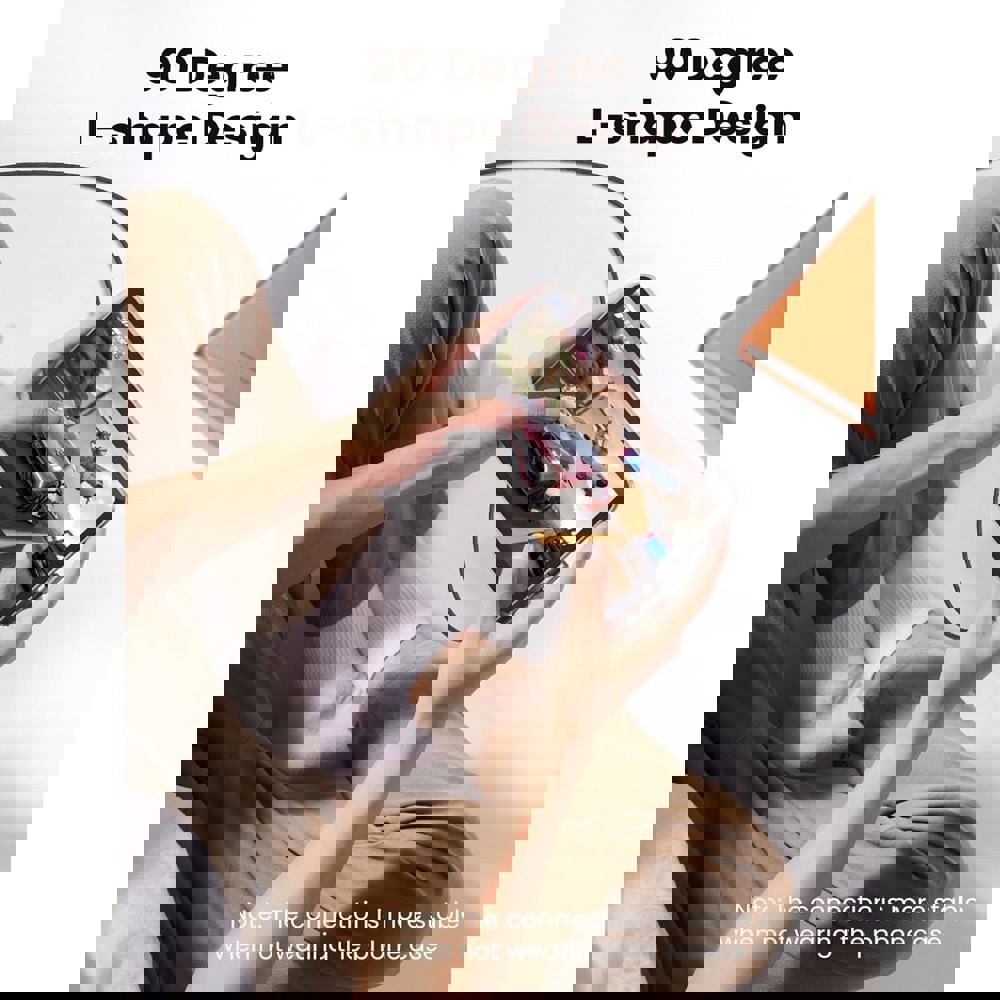 USB კაბელი UGREEN US323 (70529), 60W, Right Angle type-C to type-C Angled Cable, 1m, Black/Grey