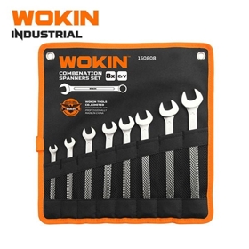 Combination Spanner Set Wokin 150808, 8Pcs, (INDUSTRIAL), Silver/Black