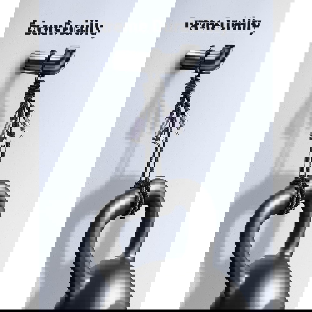 USB კაბელი UGREEN US255 (50122), 60W, Type-C to Angled Type-C Round Cable, 0.5m, Grey