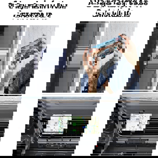 USB კაბელი UGREEN US255 (50122), 60W, Type-C to Angled Type-C Round Cable, 0.5m, Grey