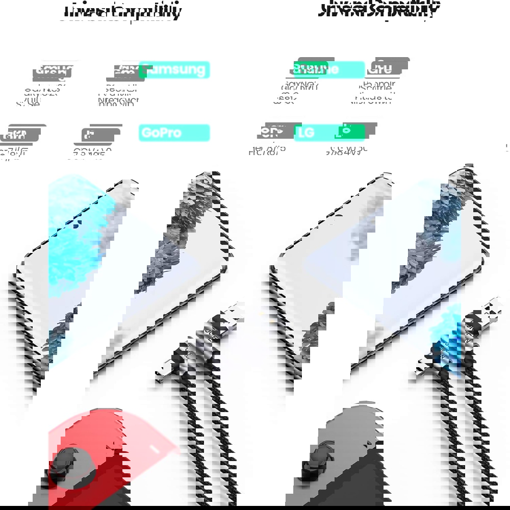 USB Cable UGREEN US176 (20856), 18W, USB-A to Type-C 90 Degree Cable, 1m, Space Grey