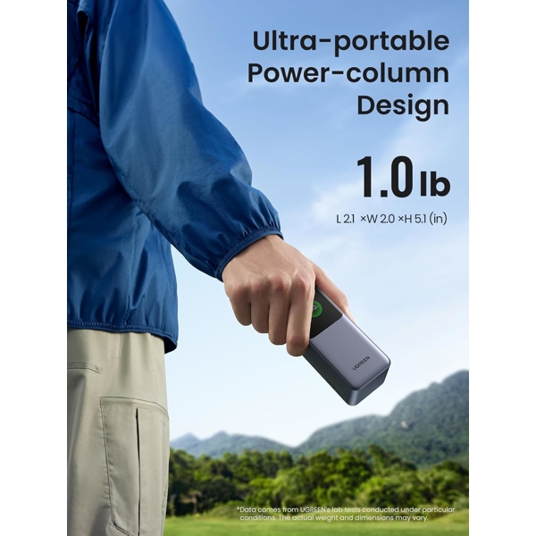 Power Bank UGREEN PB721 (35524B) Nexode with Smart Digital Display, 20000mAh, USB-C, USB, Power Bank, Grey