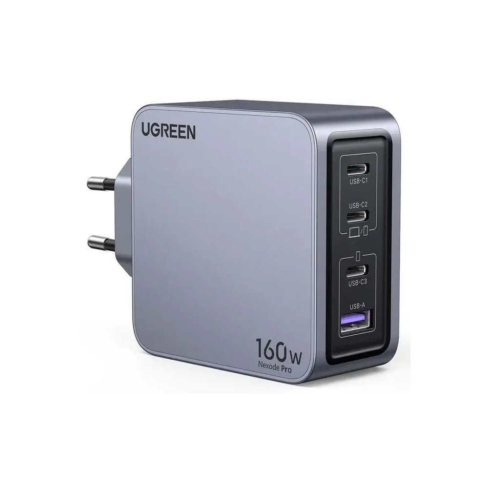 მობილურის დამტენი UGREEN X763 (25877) Nexode Pro, 160W, Type-C, USB, With Type-c Cable, Grey
