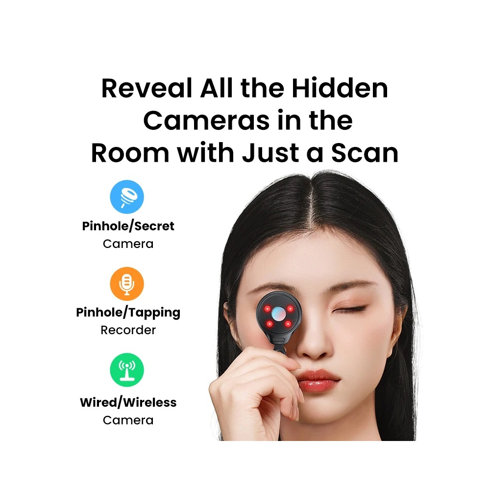 დამალული ინფრაწითელი კამერის დეტექტორი UGREEN LP793 (35579), Hidden Infrared Camera Detector, Black