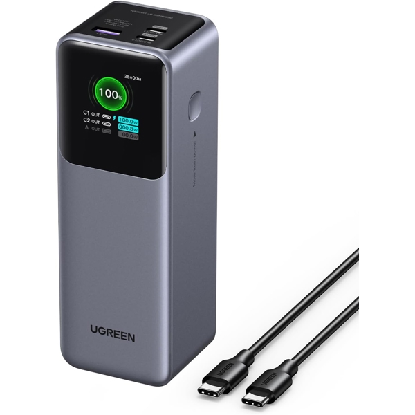 UGREEN PB722 (35525B) Nexode with Smart Digital Display, 25000mAh, USB-C, USB, Power Bank, Grey