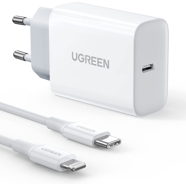 Mobile Charger UGREEN CD137 (50698), 20W, MFI, USB-C, White