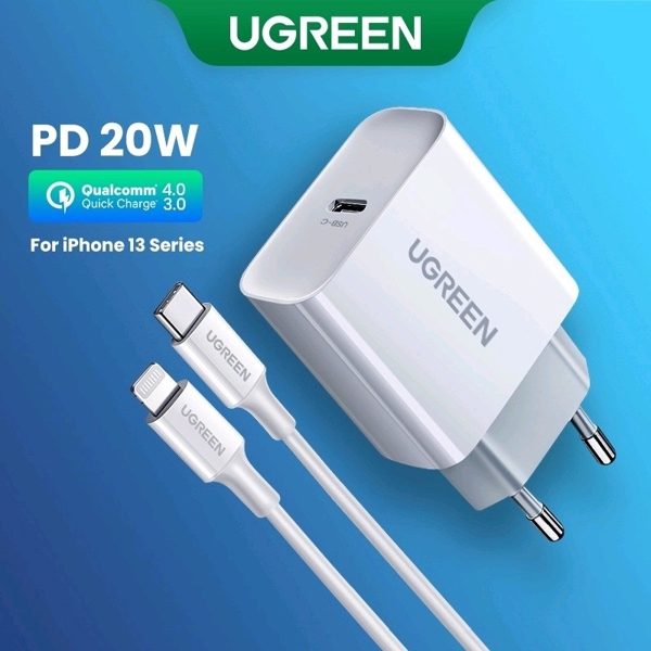 Mobile Charger UGREEN CD137 (50698), 20W, MFI, USB-C, White