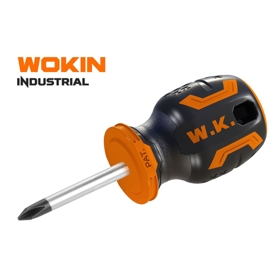 Screwdriver Wokin 200251, PH1, 38MM, STUBBY(INDUSTRIAL), Black