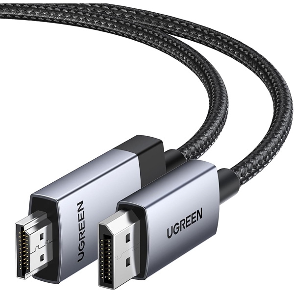 ვიდეო კაბელი UGREEN DP119 (15774), 4K, DisplayPort to HDMI, 2m, Grey/Black