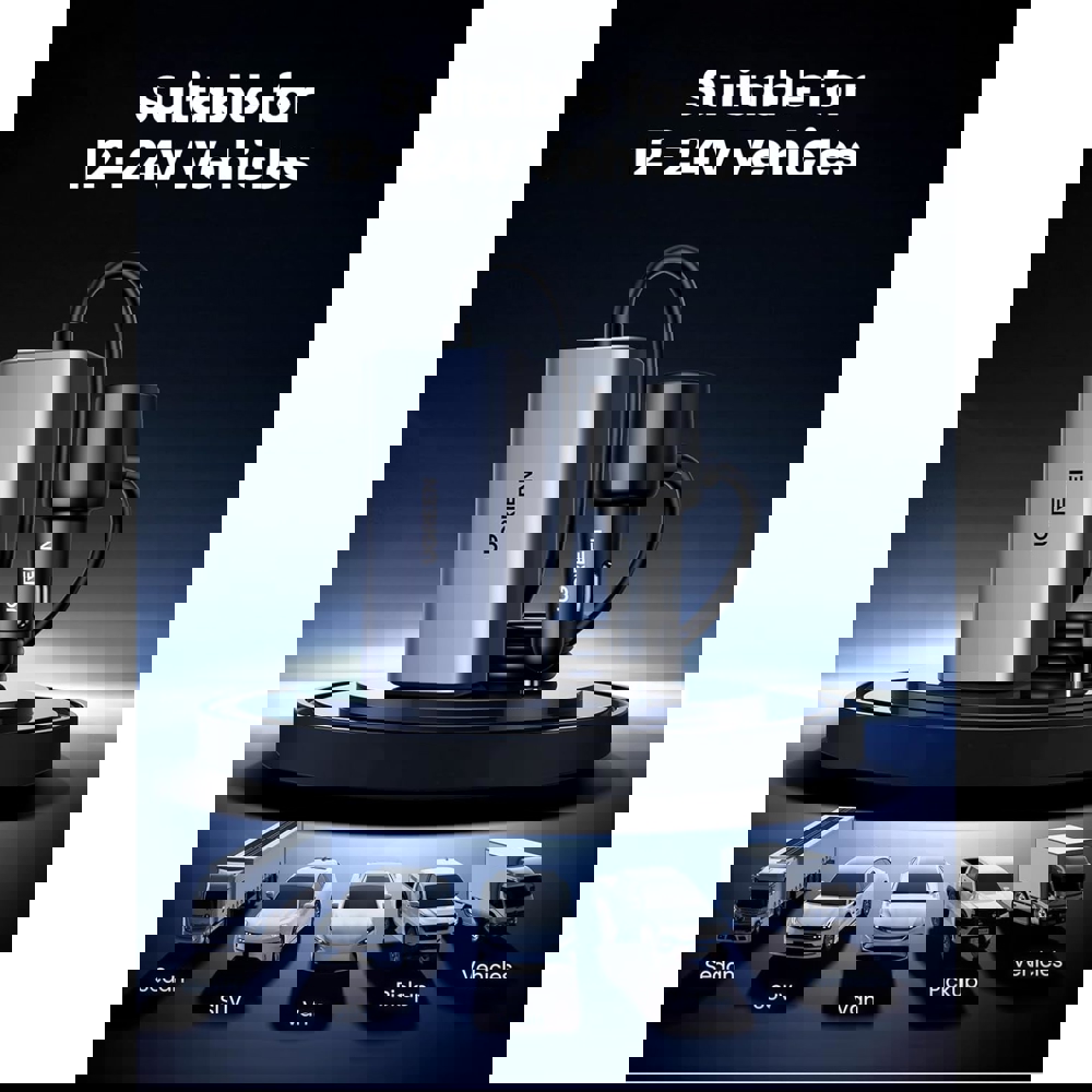 UGREEN EC706 (35571), 150W, Type-C, USB, Car Charger, Grey