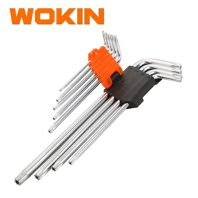 Torx Extra Long Arm Hex Key Set Wokin 207909, 9Pcs, Silver