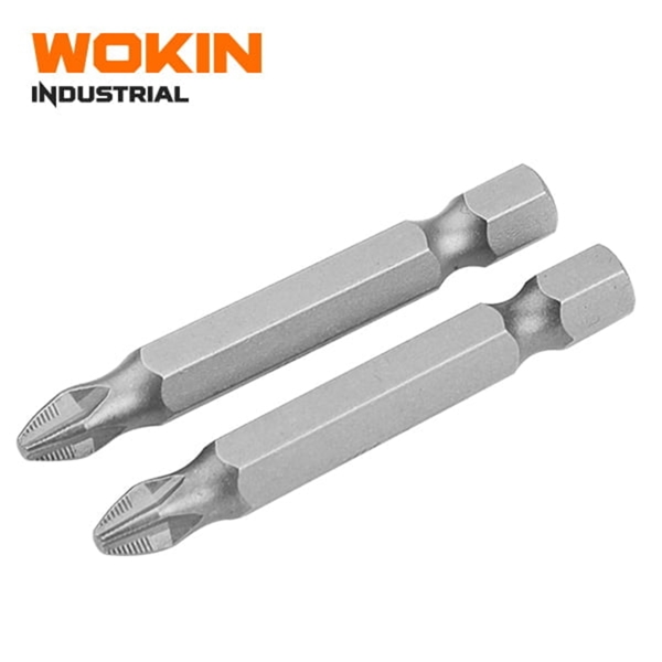 სახრახნისის საცვლელი პირები Wokin 210702, 2Pcs, PH2, 50MM, Screwdriver Bit Set (INDUSTRIAL), Silver