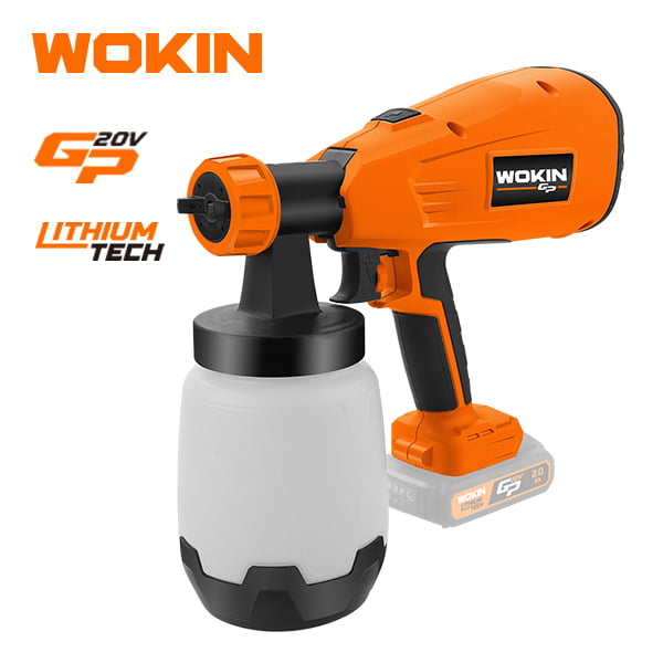 20V LI-ION CORDLESS SPRAY GUN, Wokin 628310, Black/Orange