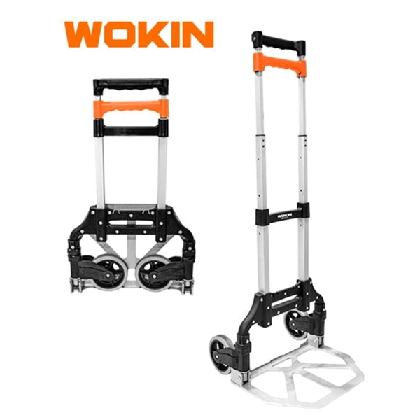 ალუმინის დასაკეცი ურიკა Wokin 683607, 70Kg, Aluminum Foldable Hand Truck, Silver/Black