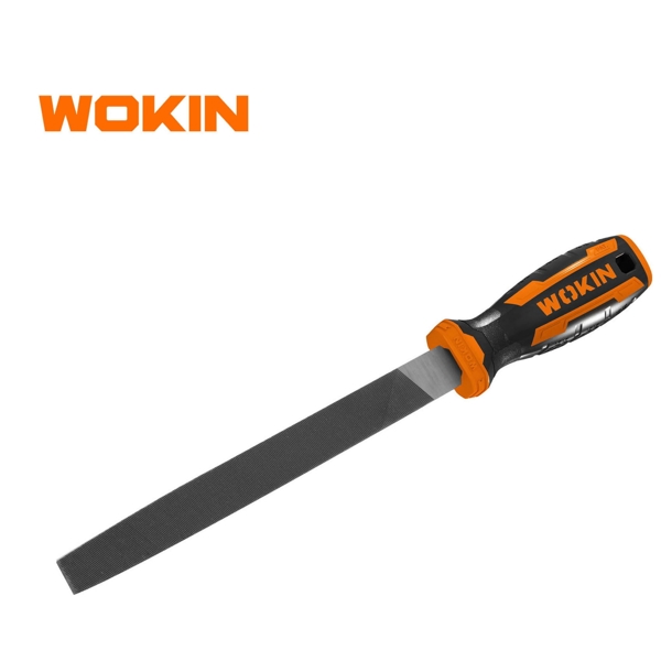 ქლიბი ბრტყელი ზედაპირით Wokin 320008, 8", Steel Files, Black/Orange