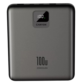 Power Bank Canyon CNE-CPB2008DG, 20000mAh, USB-C, USB-A, Gray