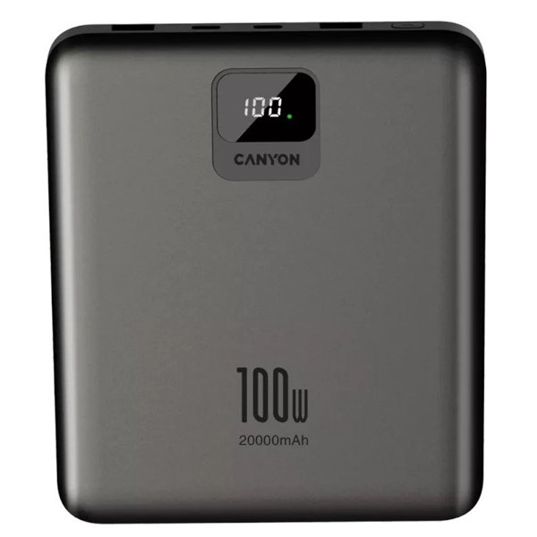 Power Bank Canyon CNE-CPB2008DG, 20000mAh, USB-C, USB-A, Gray