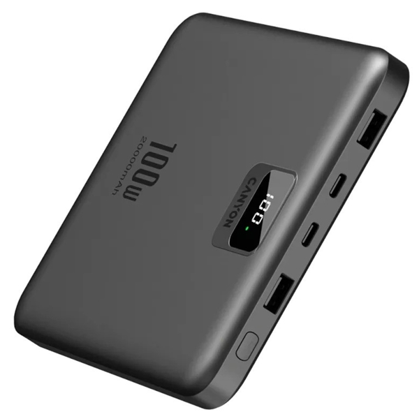 Power Bank Canyon CNE-CPB2008DG, 20000mAh, USB-C, USB-A, Gray