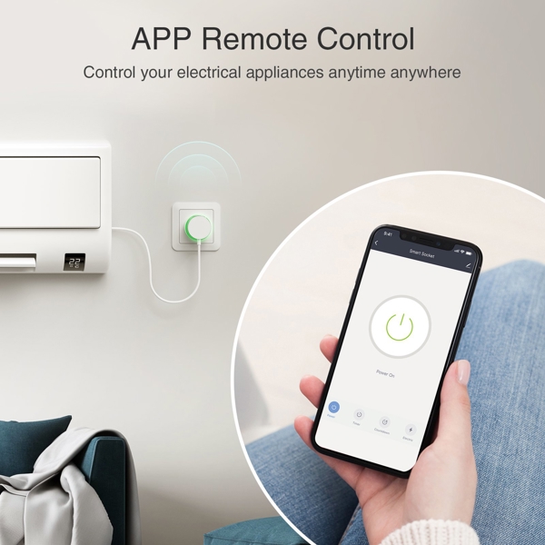 ჭკვიანი როზეტი Gosund EP2, Smart Plug, 3680W, Wi-Fi, White