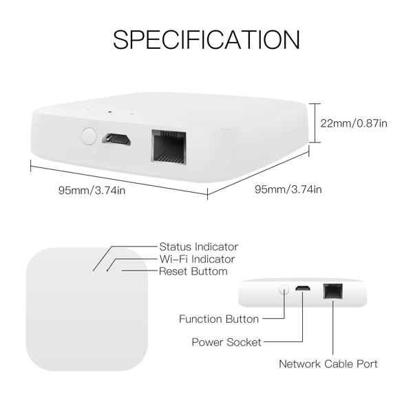 ცენტრალური მართვის ჰაბი Moes MHUB-MS, Wi-Fi, Smart Central Hub, White