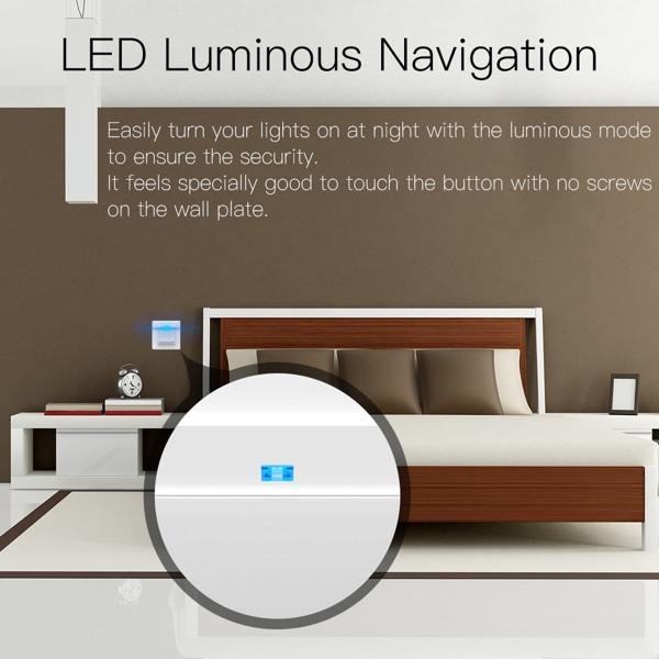 Smart Light Switch Panel Moes WS-Y-EU1-WH-MS, White