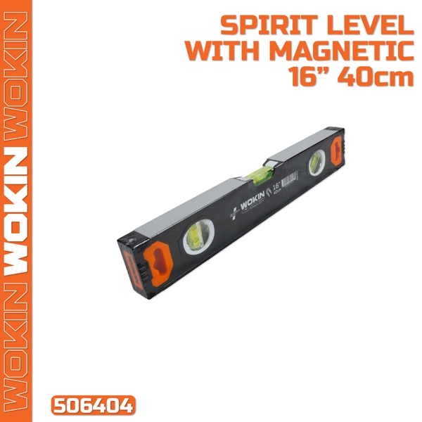 Spirit Level With Magnetic Wokin 506404, 40cm, 16″, (INDUSTRIAL), Black