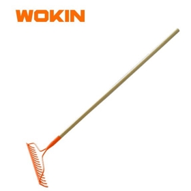 Rigid Metal Garden Rake Wokin 578016, 16T, Orange