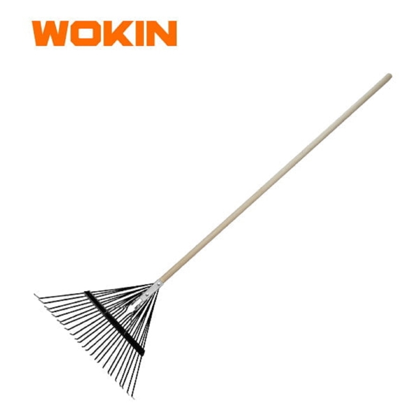 Flexible Metal Lawn Rake Wokin 578124, 24T, Black