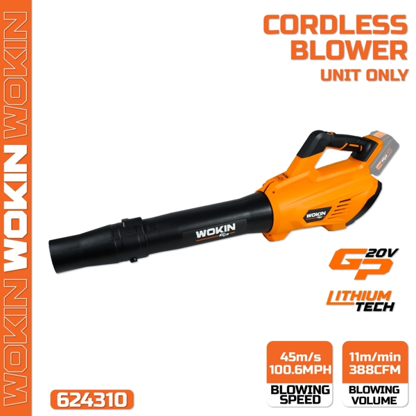 Li-ion Cordless Blower Wokin 624310, 20V, 11m³/m, Orange