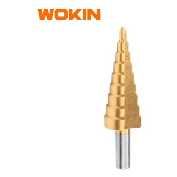 ბურღის პირი მეტალისთვის Wokin 759032, 4-32*2mm, Titanium Coated Step Drill Bit, Gold