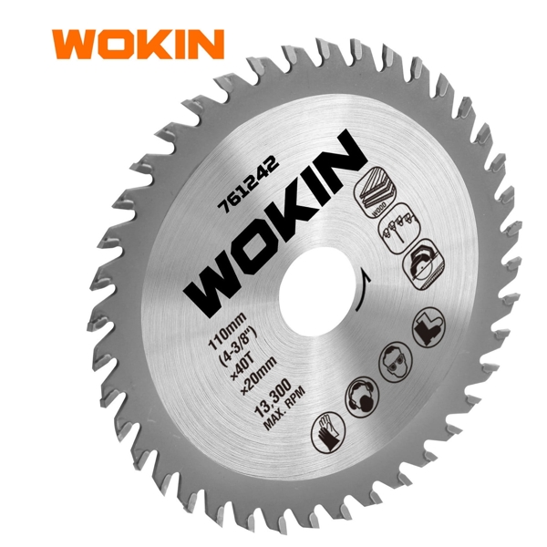 ხის საჭრელი მეტალის დისკი Wokin 761343, 115mm, Tct Saw Blade, Silver