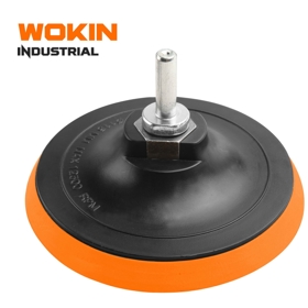 Plastic Backing Pad With Velcro Wokin 772540, 100MM M14x2, (INDUSTRIAL), Black/Orange