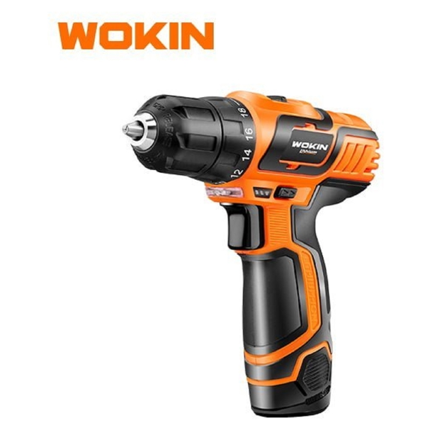 ელექტრო სახრახნისი Wokin 780712, 1400Rpm, Li-ion Cordless Drill, Black/Orange