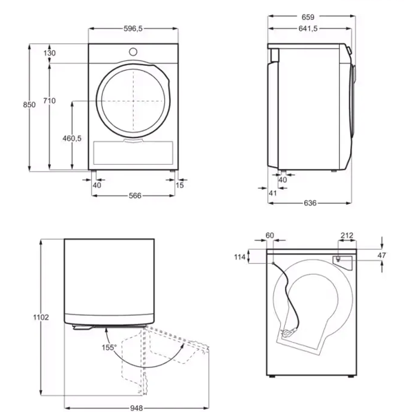 Washing Dryer Electrolux EW7D394UE, 9Kg, White