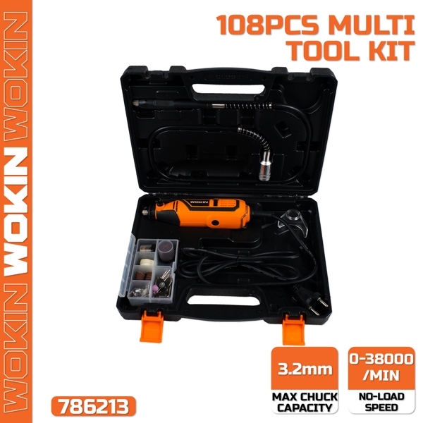 ბორმანქანა Wokin 786213, 130W, 108Pcs, Multi-Tool Kit, Orange