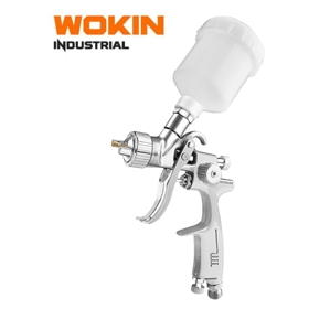 პნევმატური პულივიზატორი Wokin 802001, 0.8mm, 110cc, HVLP Air Spray Gun (INDUSTRIAL), Silver