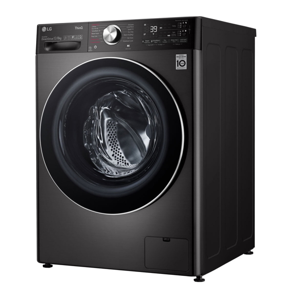 სარეცხი+საშრობი მანქანა LG F4V9BDP2EE.ABLPMEA, 12Kg, 1400Rpm, 70Db, Washing+Dryer Machine, Black