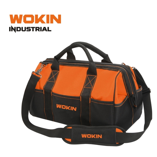 ხელსაწყოების ნაჭრის ჩანთა Wokin 906017, 17", Tool Bag (INDUTSTRIAL), Black/Orange