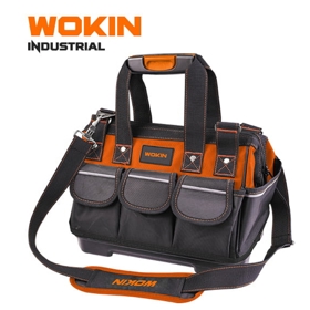 ხელსაწყოების ნაჭრის ჩანთა Wokin 906214, 14", Tool Bag (INDUSTRIAL), Black/Orange