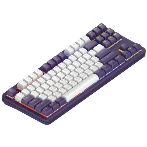 კლავიატურა Dark Project ALU87A Violet, Wired, RGB, USB, Gaming Keyboard, White/Purple