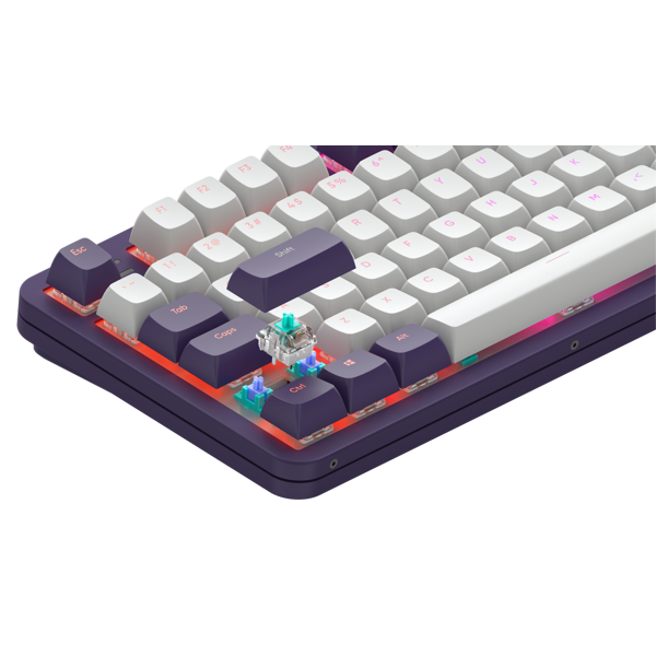 კლავიატურა Dark Project ALU87A Violet, Wired, RGB, USB, Gaming Keyboard, White/Purple