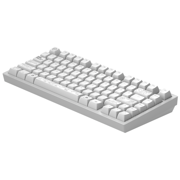 კლავიატურა Dark Project ALU81A Terra Nova, Wireless, RGB, BT, USB, Gaming Keyboard, White