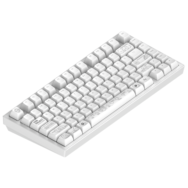 კლავიატურა Dark Project ALU81A Terra Nova, Wireless, RGB, BT, USB, Gaming Keyboard, White